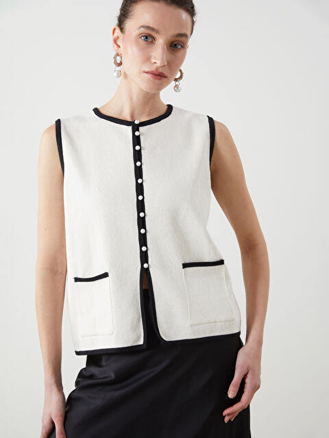 LCWAIKIKI Classic Bisiklet Yaka Kadın Triko Yelek - S5L189Z8-R9J