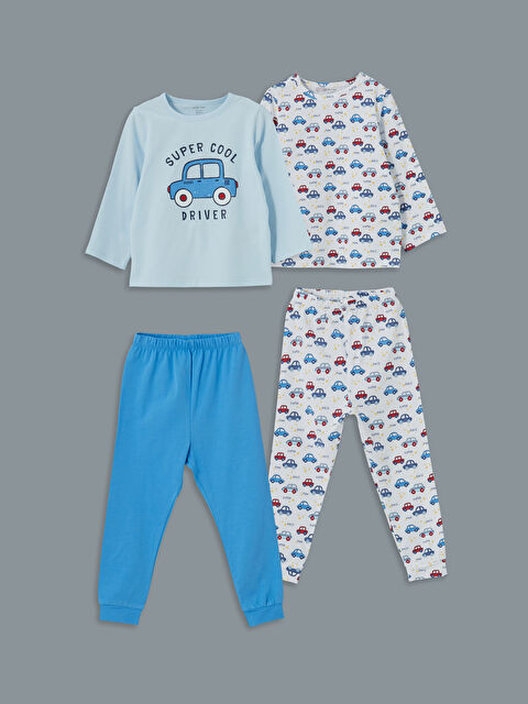 LCW baby Bisiklet Yaka Erkek Bebek Pijama Takımı 2'li - S5L217Z1-QXE