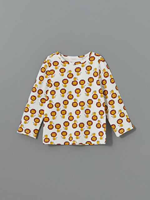 LCW baby Bisiklet Yaka Baskılı Erkek Bebek Tişört - S5L220Z1-LRA