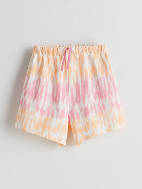 LCW Kids Beli Lastikli Batik Desenli Kız Çocuk Şort - S5L225Z4-F9C