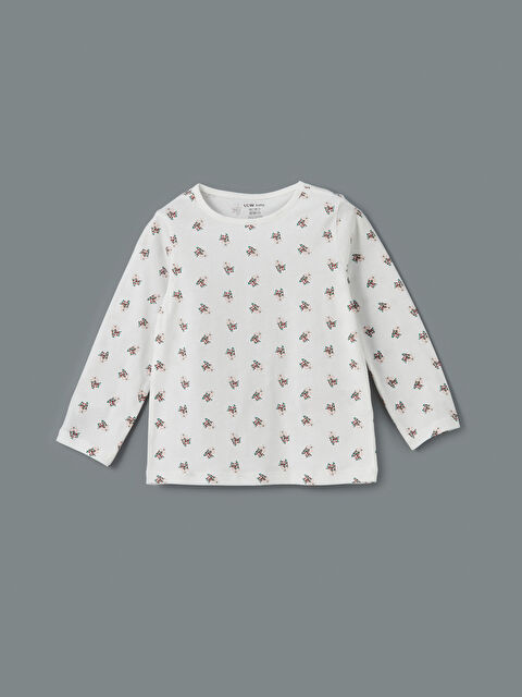 LCW baby Bisiklet Yaka Baskılı Erkek Bebek Pijama Üst - S5L227Z1-LRA