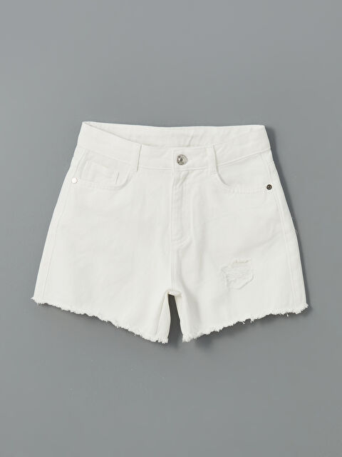 LCW Kids Beli Ayarlanabilir Lastikli Kız Çocuk Jean Şort - S5L244Z4-844