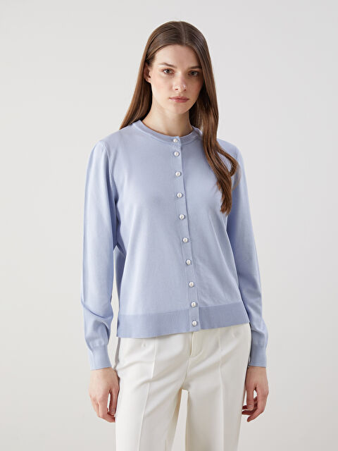 LCW Modest Bisiklet Yaka Kadın Triko Hırka - S5L282Z8-DLZ