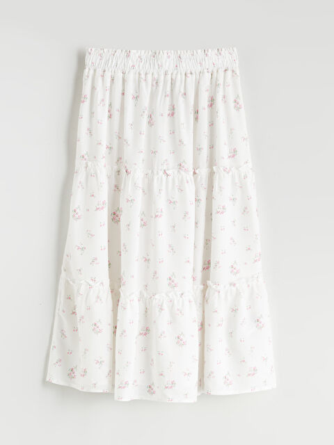 LCW Kids Beli Lastikli Çiçekli Kız Çocuk Etek - S5L360Z4-LT4