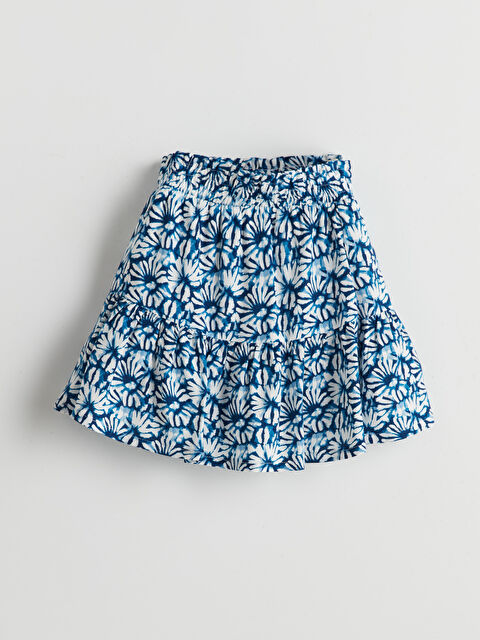 LCW Kids Beli Lastikli Çiçekli Kız Çocuk Şort Etek - S5L363Z4-LQQ