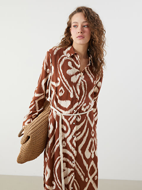 LCWAIKIKI Classic Desenli Kadın Gömlek Tunik - S5L477Z8-LSR