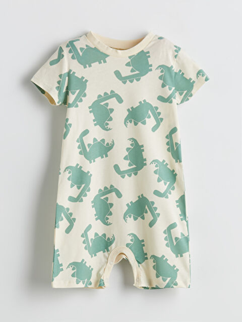 LCW baby Bisiklet Yaka Baskılı Erkek Bebek Penye Tulum - S5L573Z1-LRB