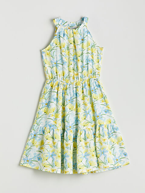 LCW Kids Halter Yaka Çiçekli Kız Çocuk Elbise - S5L587Z4-LU7