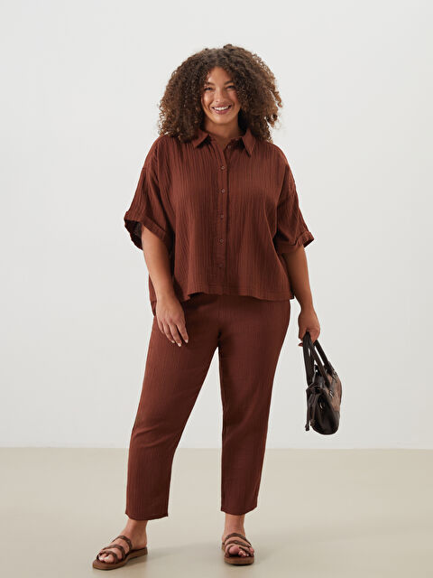 LCWAIKIKI Classic Dokulu Oversize Kadın Gömlek - S5L607Z8-YKS