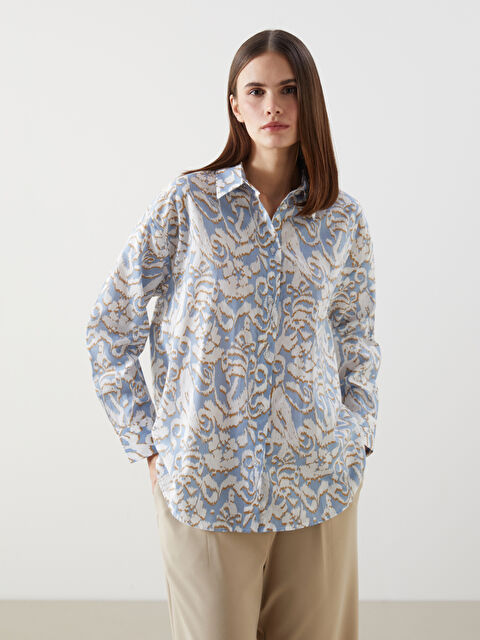 LCW Vision Oversize Desenli Kadın Gömlek - S5L645Z8-LQQ