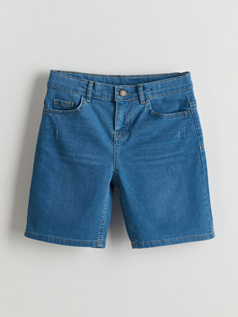 LCW ECO Beli Ayarlanabilir Lastikli Erkek Çocuk Jean Şort - S5L661Z4-311