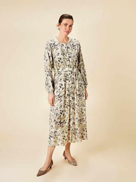 LCW Grace Bisiklet Yaka Çiçekli Elbise - S5L690Z8-LS6