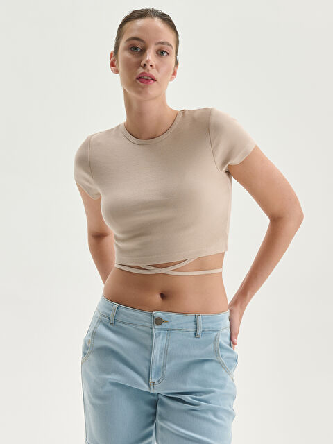 XSIDE Crew Neck String Crop - S5L696Z8-FPK