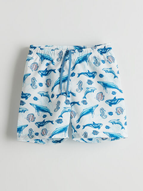 LCW ECO Beli Lastikli Baskılı Erkek Çocuk Deniz Şortu - S5L704Z4-LU7