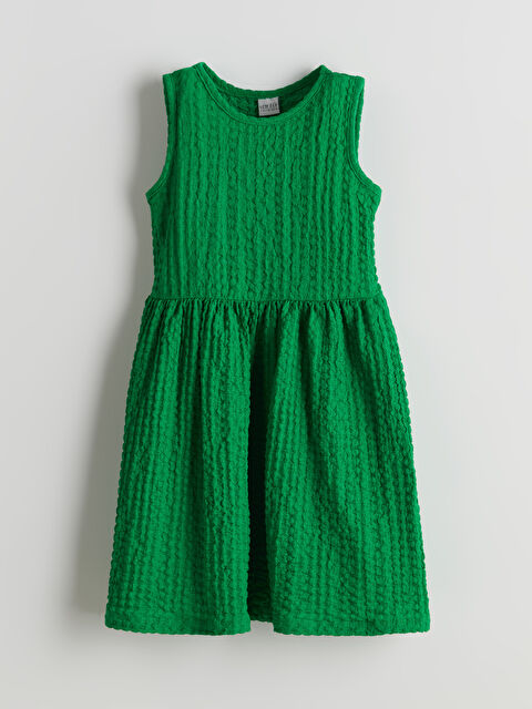 LCW ECO Bisiklet Yaka Kız Çocuk Elbise - S5L766Z4-GE6