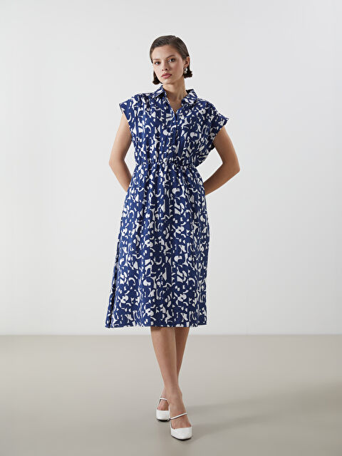 LCWAIKIKI Classic Gömlek Yaka Desenli Elbise - S5L776Z8-LSJ