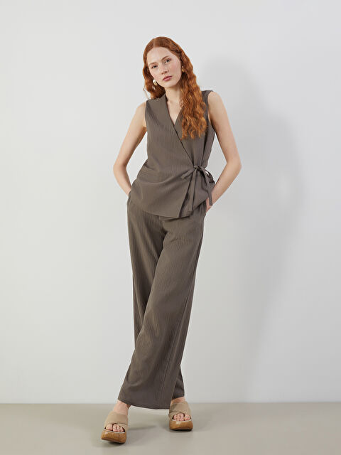 LCW Vision Beli Lastikli Dokulu Kadın Pantolon - S5L780Z8-CTA