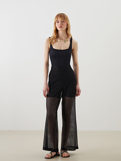 LCW DREAM Beli Lastikli Dantelli Kadın Plaj Pantolonu - S5L806Z8-CVL