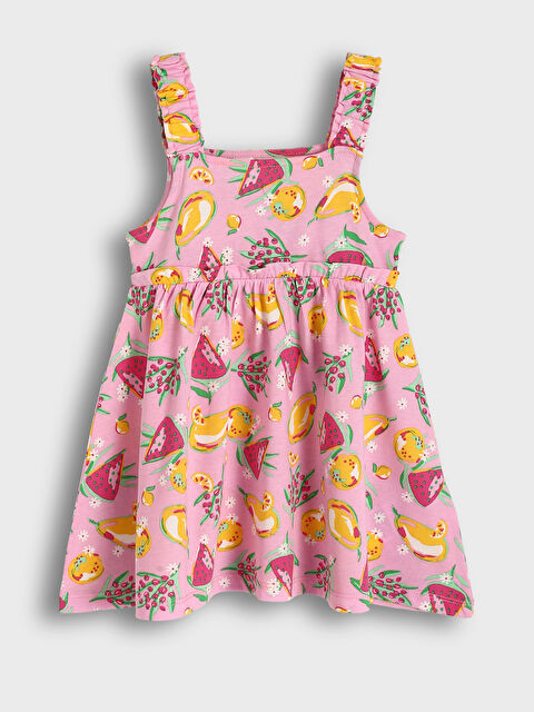 LCW baby Square Neck Girls' Dress - S5L968Z1-LT4