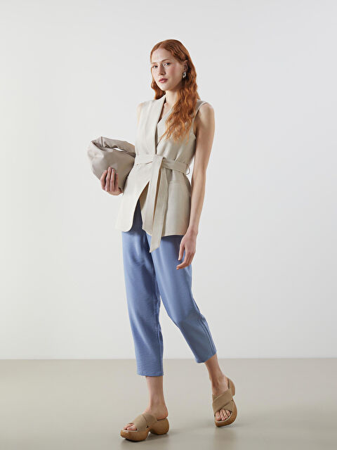 LCW Vision Elastic Waist Carrot Fit Women's Trousers - S5LA20Z8-YWT