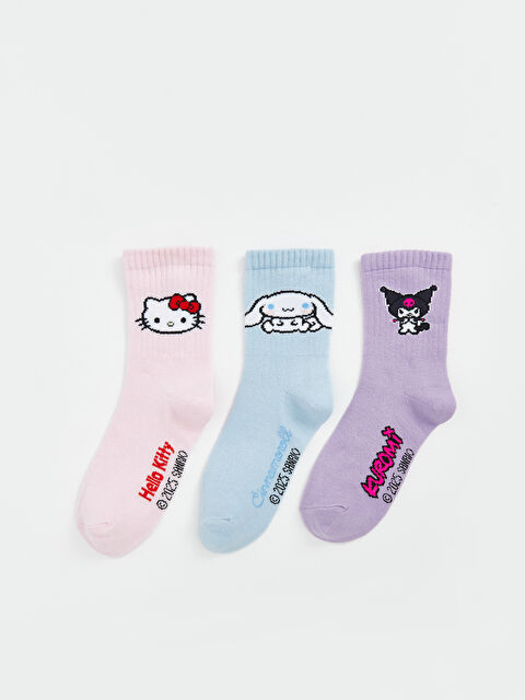 LCW Kids Hello Kitty Desenli Kız Çocuk Soket Çorap 3'lü - S5LA24Z4-FWW