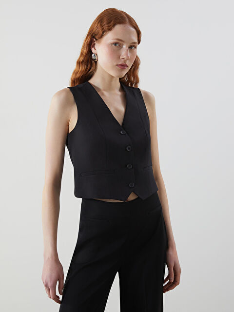 LCW Vision V Yaka Kadın Klasik Yelek - S5LA69Z8-CVL