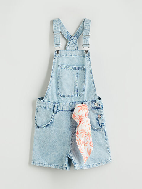 LCW Kids Kare Yaka Kız Çocuk Jean Salopet - S5LB12Z4-V2T