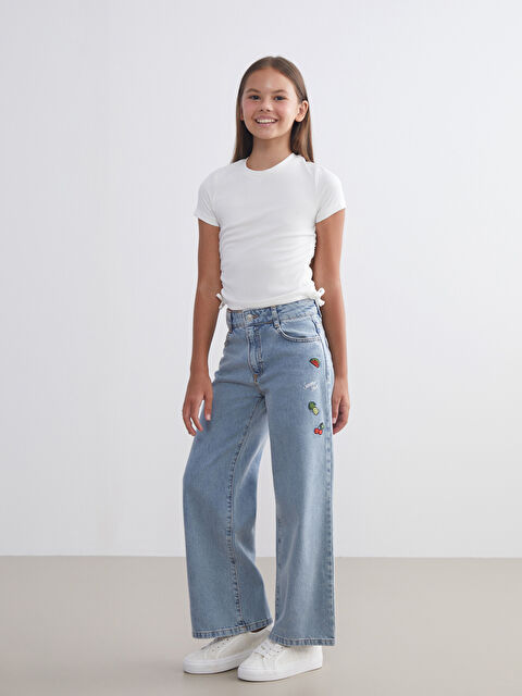 LCW Kids Wideleg Kız Çocuk Jean Pantolon - S5LB72Z4-V2T