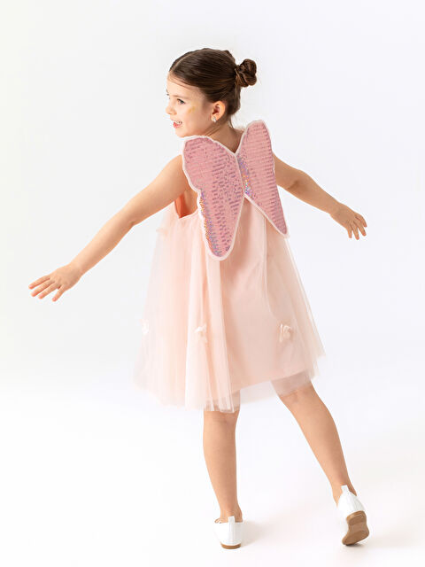 LCW baby Kare Yaka Kız Çocuk Dantel Elbise - S5LD56Z1-FUT