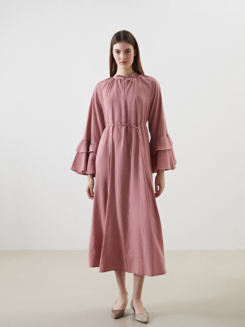 LCW Modest Bağlamalı Yaka Elbise - S5LD80Z8-MAW