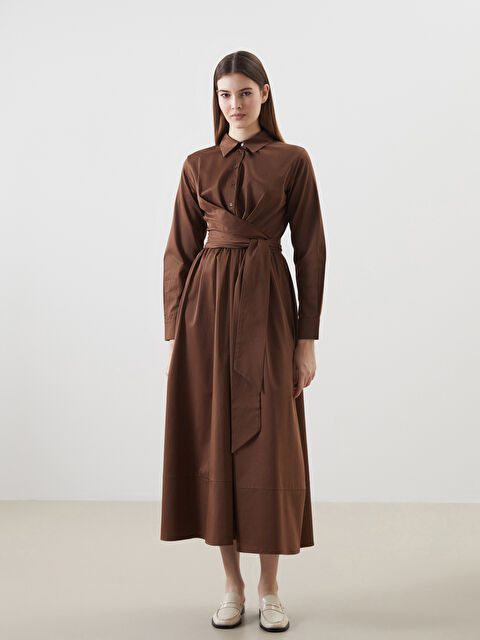 LCW Modest Gömlek Yaka Poplin Elbise - S5LD83Z8-ZAH