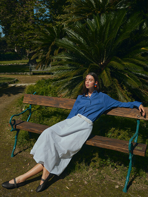 LCW Modest Beli Lastikli Poplin Kadın Balon Etek - S5LD85Z8-Q6K