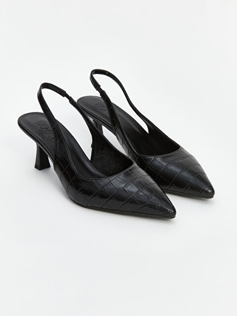 KOOR Deri Görünümlü Sivri Burun Kadın Topuklu Ayakkabı - S5LF31Z8-HUC