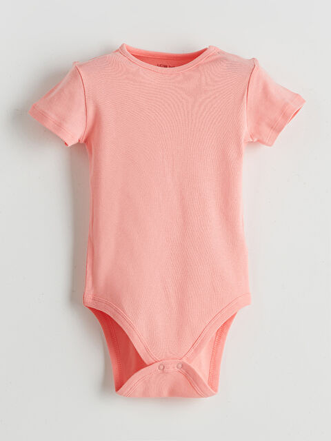 LCW baby Bisiklet Yaka Basic Kız Bebek Çıtçıtlı Bodysuit - S5LF35Z1-QY3
