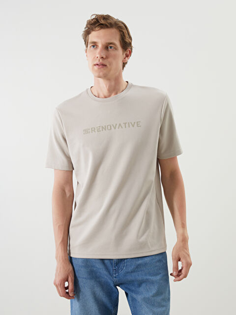 LCWAIKIKI Classic Bisiklet Yaka Baskılı Erkek Tişört - S5LG20Z8-ZC9