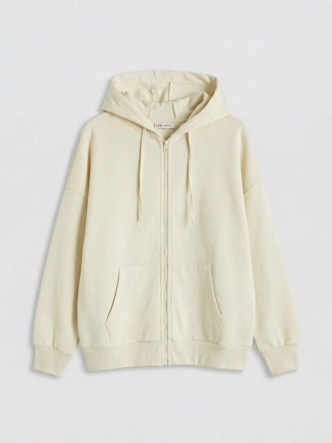 LCW ECO Kapüşonlu Kadın Fermuarlı Sweatshirt