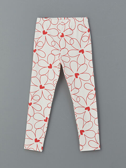 LCW Kids Beli Lastikli Çiçekli Kız Çocuk Tayt - S5LG45Z1-LRA