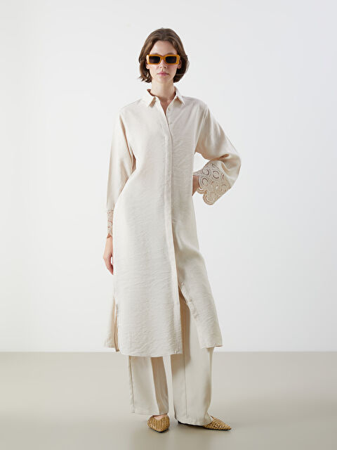 LCWAIKIKI Classic Kroşe Detaylı Modal Karışımlı Kadın Gömlek Tunik - S5LG84Z8-YB2