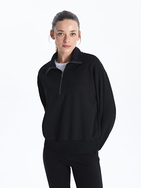 LCWAIKIKI Classic Dik Yaka Oversize Kadın Sweatshirt - S5LH06Z8-CVL