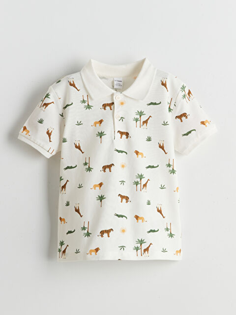 LCW Kids Polo Yaka Baskılı Erkek Çocuk Tişört - S5LH39Z1-LRA