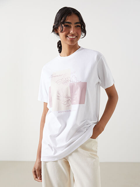 LCW Modest Bisiklet Yaka Baskılı Kadın Tunik - S5LH86Z8-Q6K