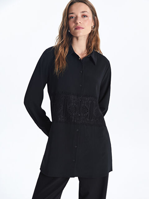 LCWAIKIKI Classic Dantel Detaylı Kadın Gömlek Tunik - S5LI16Z8-CVL