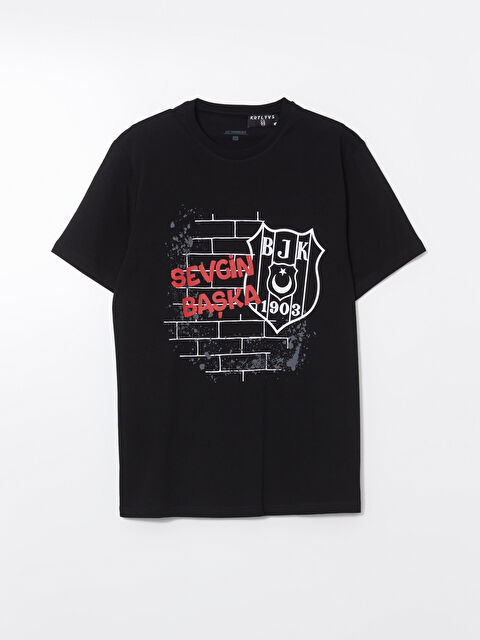 LC WAIKIKI Bisiklet Yaka Beşiktaş Baskılı Erkek Pijama Üst - S5LI41Z8-CVL