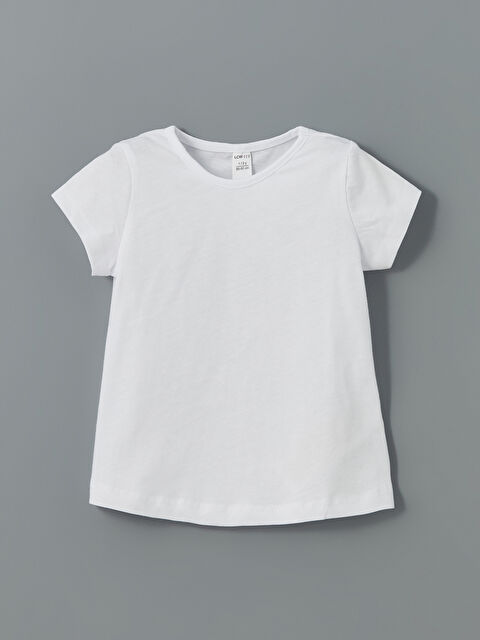 LCW ECO Bisiklet Yaka Kız Çocuk Tişört