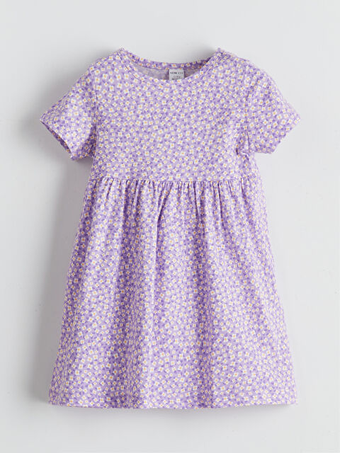 LCW ECO Bisiklet Yaka Çiçekli Kız Çocuk Elbise - S5LI64Z1-LSC