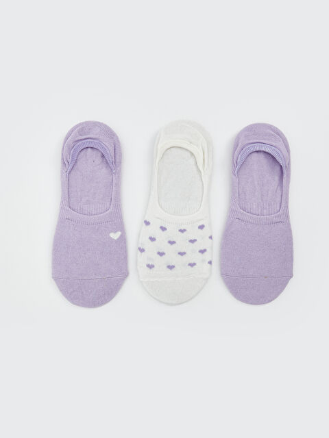 LCW ECO Kalp Desenli Kadın Babet Çorap 3'lü - S5LJ15Z8-YX9