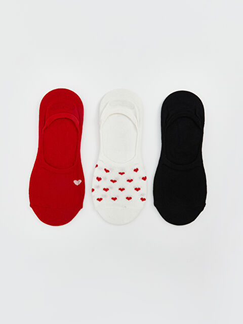 LCW ECO Kalp Desenli Kadın Babet Çorap 3'lü - S5LJ17Z8-J4N