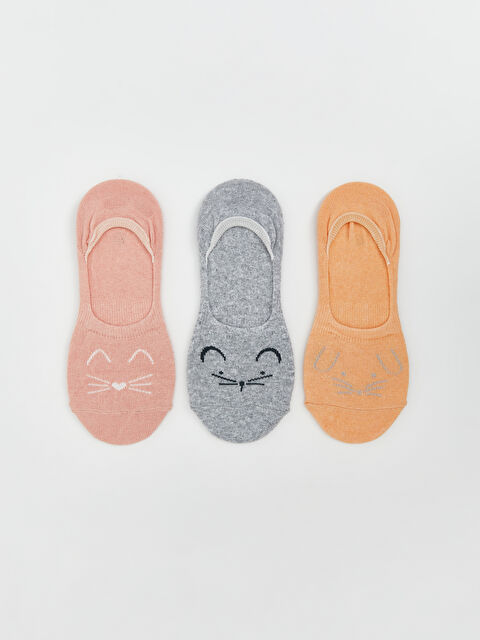 LCW ECO Baskılı Kadın Babet Çorap 3'lü - S5LJ25Z8-ETP