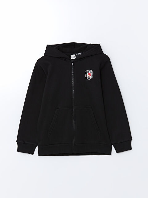 LCW Kids Kapüşonlu Beşiktaş Baskılı Erkek Çocuk Fermuarlı Sweatshirt - S5LK08Z4-CVL