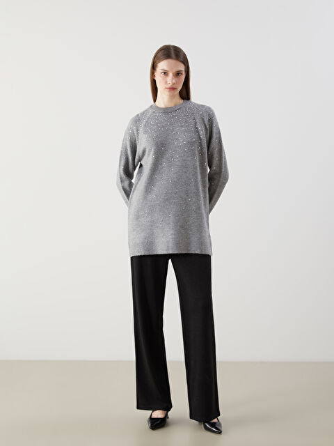 LCW Modest Beli Lastikli Geniş Paça Kadın Pantolon - S5LK48Z8-CVL